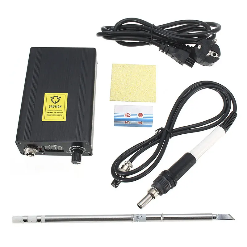 Лучшая цена цифровая паяльная станция регулятор температуры + штепсельная вилка