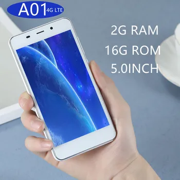 

A01 4G LTE smartphones quad core 2G RAM 16G ROM 5mp unlocked android 6.0 celulares mobile phones WCDMA Global Version 5.0INCH