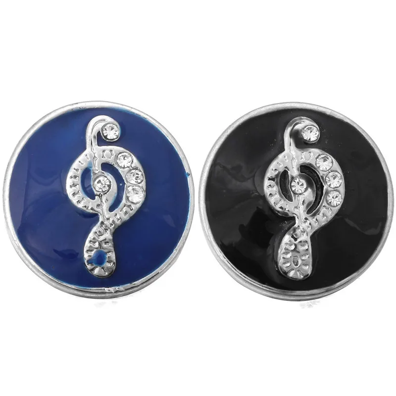 

5pcs/lot Oil Painting Rhinestone Note Snap Button Fit 18mm Snaps Bracelet Jewelry DIY Accessories