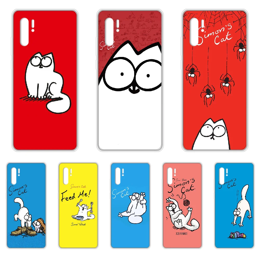 Чехол для телефона Simons Cat чехол HUAWEI p 8 9 10 20 30 40 P pro Smart 2017 2019 Z lite прозрачный