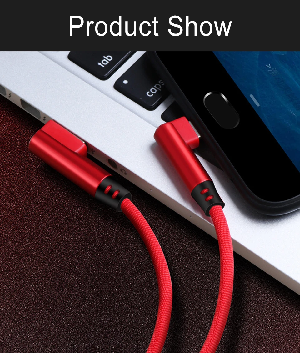 USB кабель для мобильного телефона провод для быстрого заряда нейлоновый Плетеный Mlcro Micro 90 градусов кабель для передачи данных с для Android Xiaomi samsung Oppo