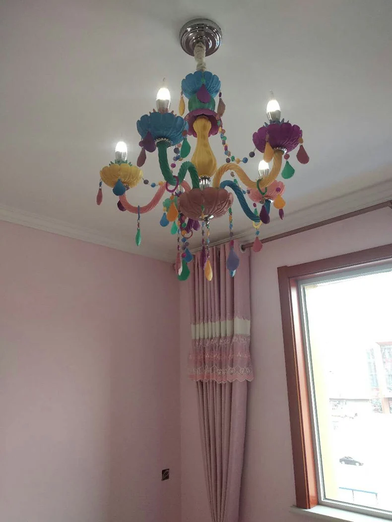 Modern Colorful Crystal Chandelier Lights Lustre Crystal Chandelier Romantic Crystal Chandelier Modern Bedroom Indoor Light flower chandelier