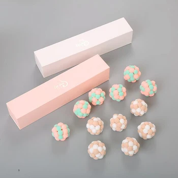 

6PC Pet Supplies Cat Self-excited Ball Funny Cat Ball Plush Bell Ball Multicolor Stitching Christmas Color Cat Throwing Toys