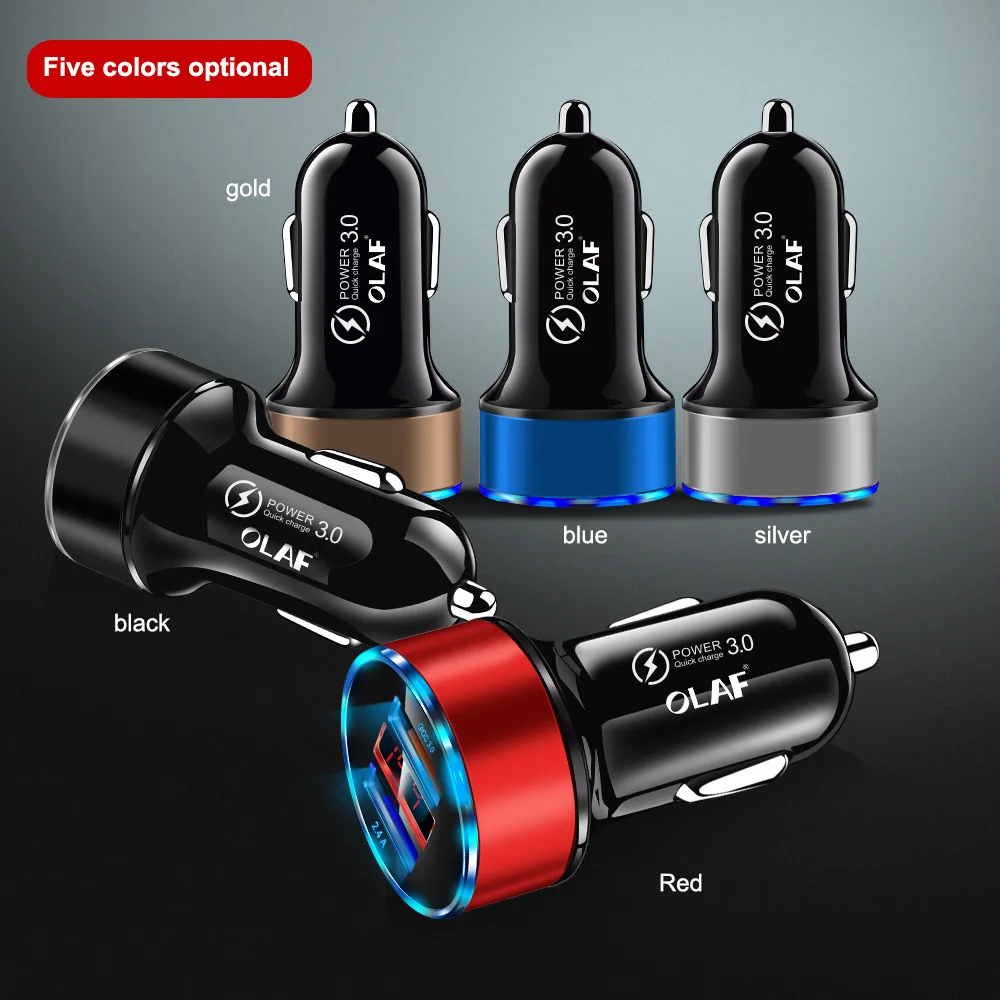 car mobile charger with bluetooth OLAF 30W 3A Quick Charge 3.0 USB Car Charger for iphone 11 Xiaomi Mi 10 Supercharge SCP QC3.0 Fast USB Car Phone Fast Charging car mobile phone charger