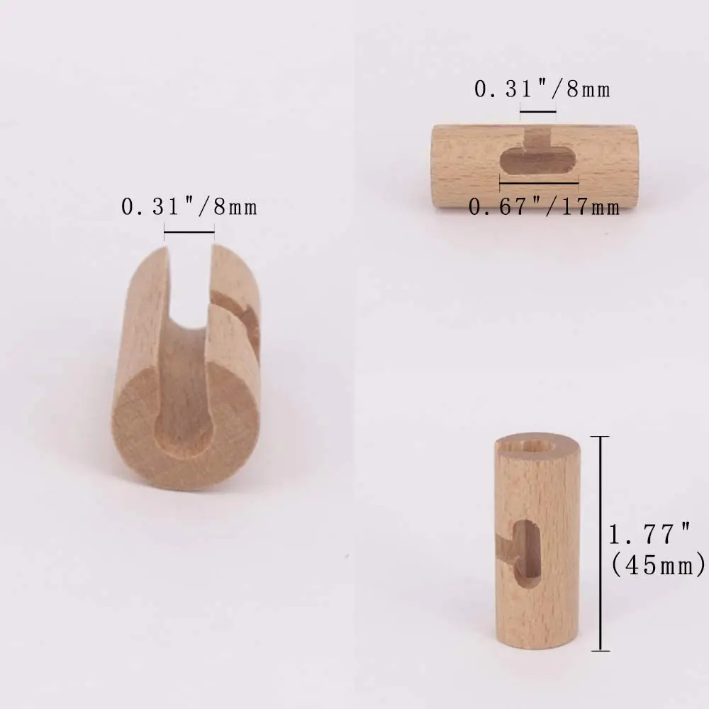 4 PCS Pendant Light Cord Wooden Length Adjuster Cord Lock For Shorten Length