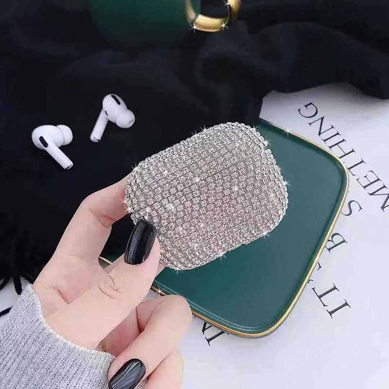 Роскошный Жесткий чехол для наушников Airpods Pro с 3D блестками со стразами Apple Air pods 3 |
