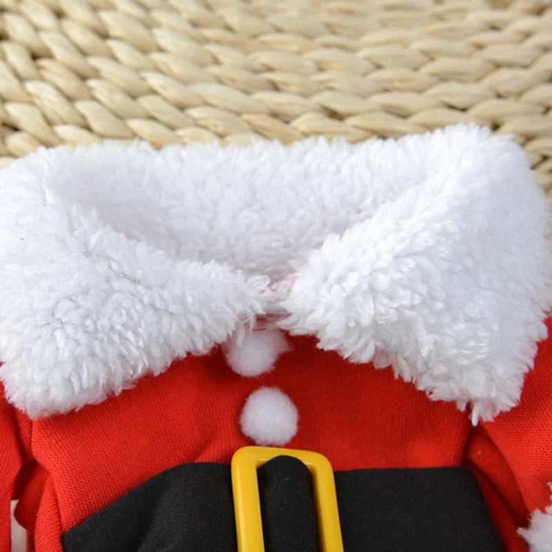 Christmas Pet Dogs Winter Jacket Dog Warm Jumpsuit Coat Fleece Jumper Pet Clothes For Small Dog XS-XL With Christmas Hat