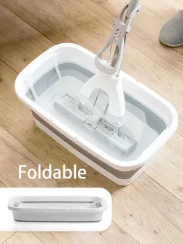 

Portable Foldable Mop Bucket Rectangular Vehicle Cleaning Plastic Basin Household Large Size Mop Barrel Water Storage Tank