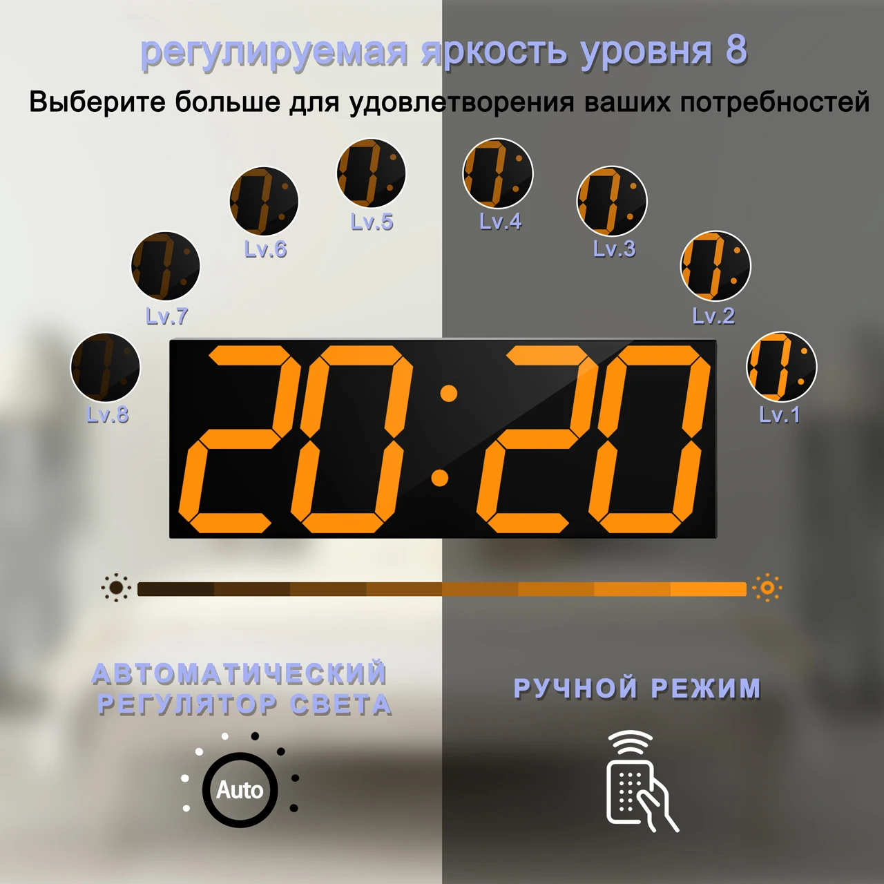 CHKOSDA цифровой будильник, большие настенные часы с таймером обратного ...
