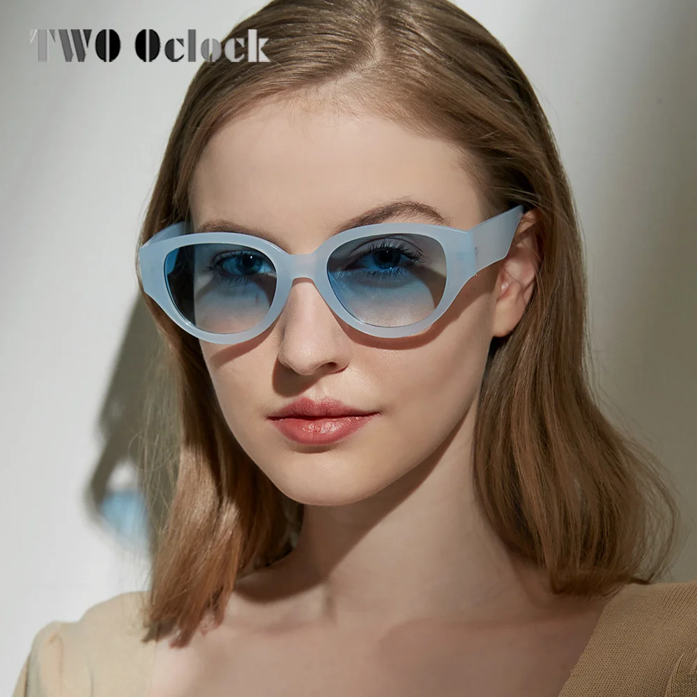 RetroLadiesSunglassesWomenLuxuryBrandDesignUV400ClearBlueShadesCatEyeSunGlasses
