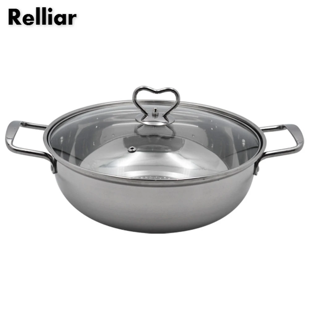 

28cm/30cm/32cm Soup Stock Pots Stainless Steel Honeycomb Double Bottom Soup Pots Thicken Bottom Hot Pot Cookware