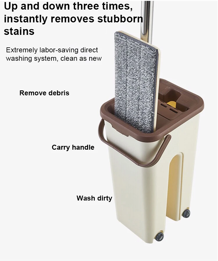 Ведро для швабры с 2 шт. насадок вращающаяся головка на 360 ° набор легких вещей и