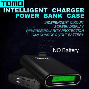 

TOMO S4 4x18650 Battery Charger Box DIY Intelligent Display Shell USB Battery Bank LCD Case Organize Power Dual Holder Digi V4A5