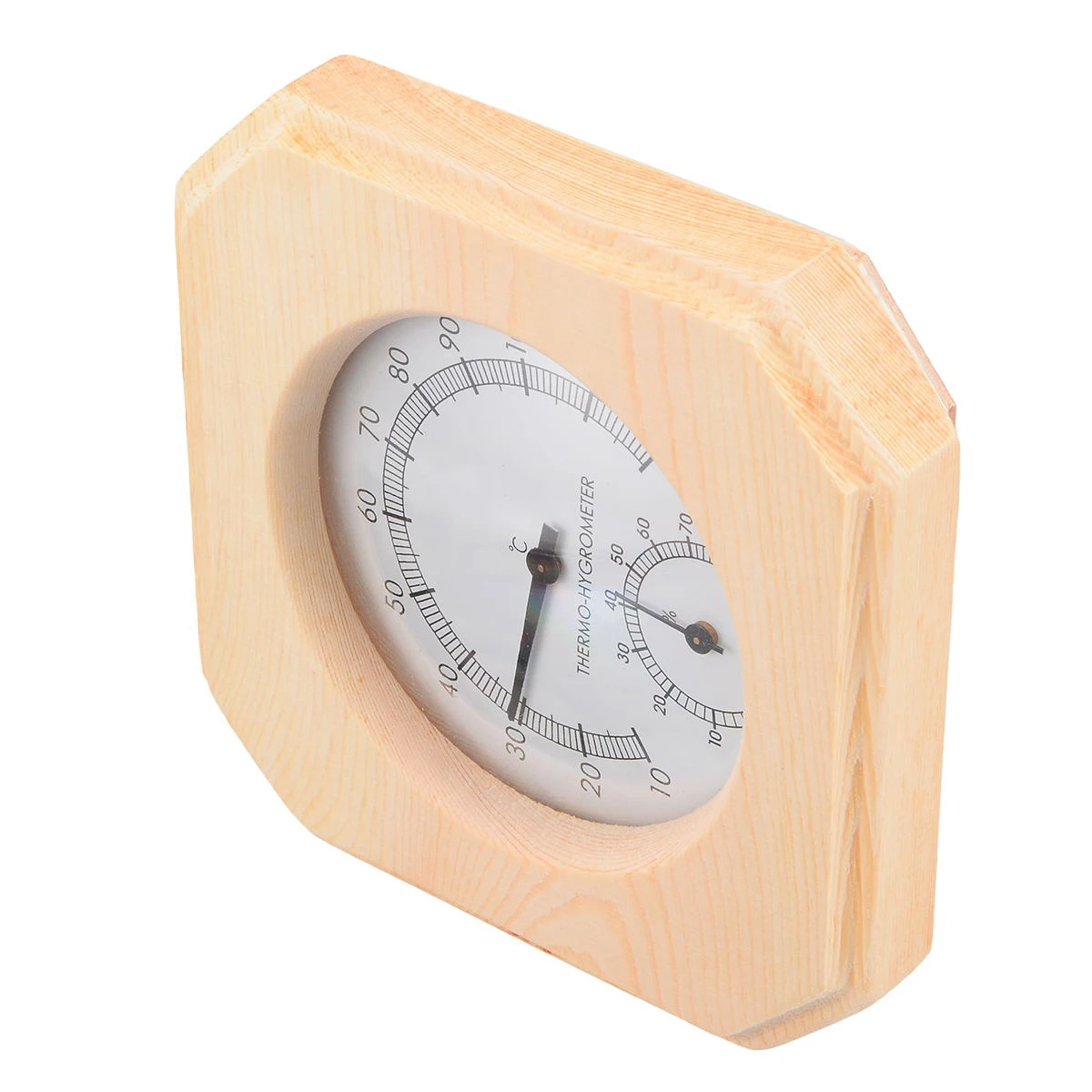 1pc Wooden Sauna Thermometer Mayitr Hygrothermograph Thermometer Hygrometer Humidity Measurement for Sauna Room