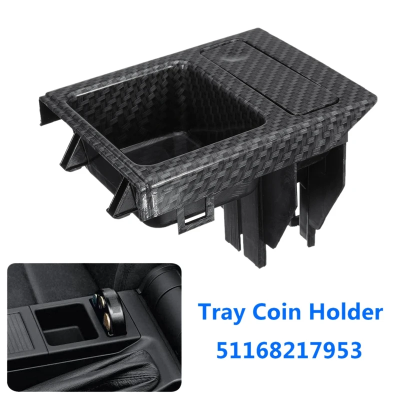 Автомобильный карбоновый центральный консольный лоток для хранения, коробка для монет для Bmw E46 325 3 серии 51168217957