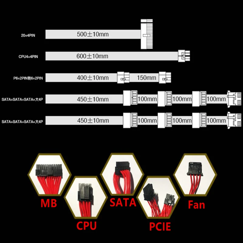 Блок питания для Aigo ATX 12 в бесшумный настольный источник питания Номинальная мощность 500 Вт пиковая мощность 600 Вт блок питания Warcraft 800 полный модуль