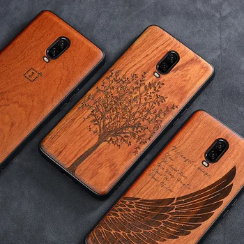 

Oneplus 6 Case Original Real Wood funda Oneplus 6 Rosewood TPU Shockproof Back Cover Phone Shell One plus 5T 6 6T 7 7 procase