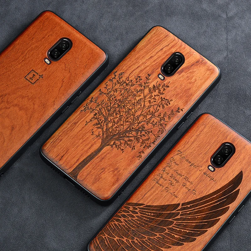 

Oneplus 6t Case Boogic Original Real Wood funda Oneplus 6T Rosewood TPU Shockproof Back Cover Phone Shell One plus 6T case