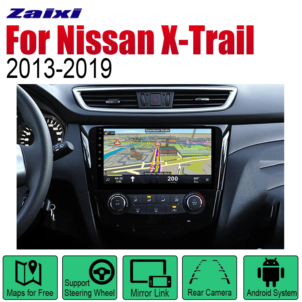 Автомагнитола ZaiXi 2 Din Android для Nissan X Trail Qashqai Dualis Rouge 2013 ~ 2019 автомобильный