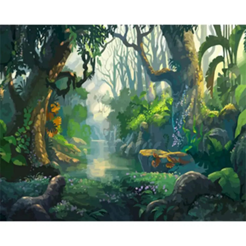 

Painting By Numbers Beautiful Fantasy forest DIY Abstract Oil Painting On Canvas Acrylic Paint By Numbers For Home Decor Gift