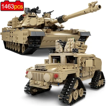 

1463PCS Military Series WW2 1 Change 2 M1A2 Army Tank Model Building Blocks Set With Soldier Figures Bricks Toys For Kids Adult