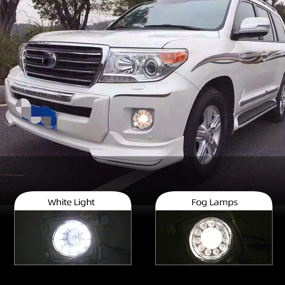 Car Flashing For Toyota Land Cruiser FJ200 LC200 2012 2013 2014 2015 Daylight Car LED DRL