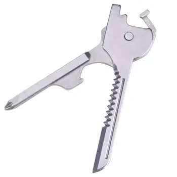 

6-in-1 Mini Keychain Cutter Multi-tool Folding Stainless Steel Screwdriver Bottle Opener Outdoor Key Chain Tool