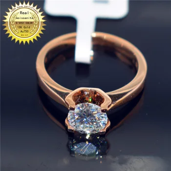 

18K goldr ring 1ct DVVS moissanite ring Engagement&Wedding Jewellery with certificate 0070
