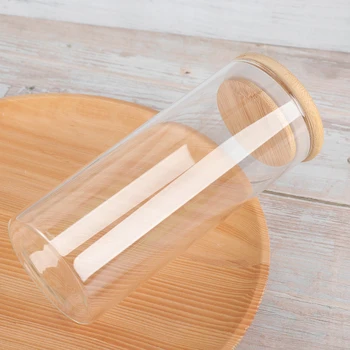 

380ml Kitchen Storage Tank Clear Glass Jar Sealed Canister Food Storage Container Loose Tea Coffee Bean Sugar Salt Bowl
