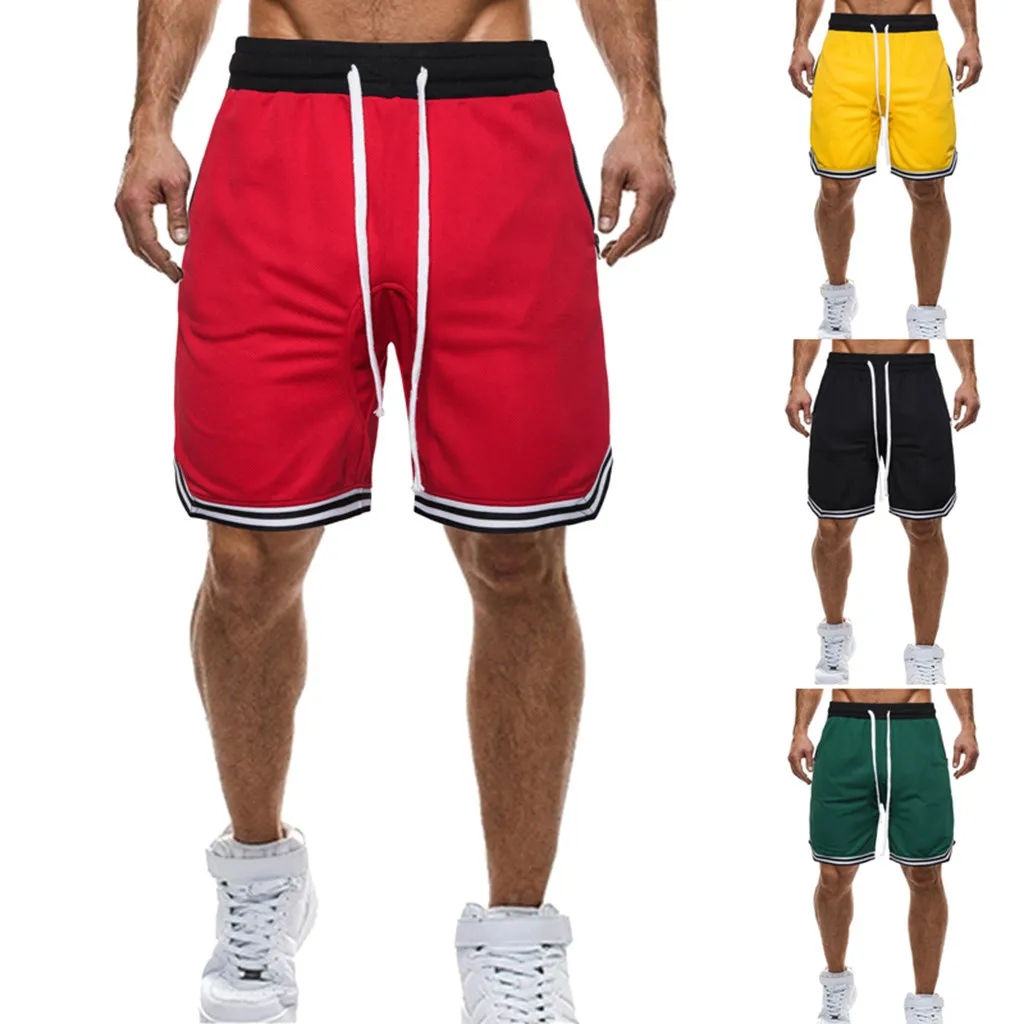 Модные мужские эластичные сетчатые повседневные Простые Спортивные шорты