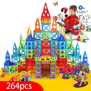

New 264pcs Mini Magnetic Designer Construction Set Model & Building Toy Plastic Magnetic Blocks Educational Toys For Kids Gift