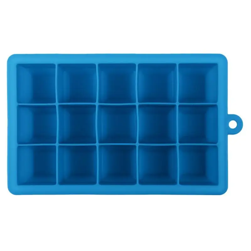 15 Grid Sky Blue DIY Форма для приготовления льда квадратной формы силиконовая 24 Сетки лоток для льда кухонный аксессуар - Цвет: 15 Grid Sky Blue