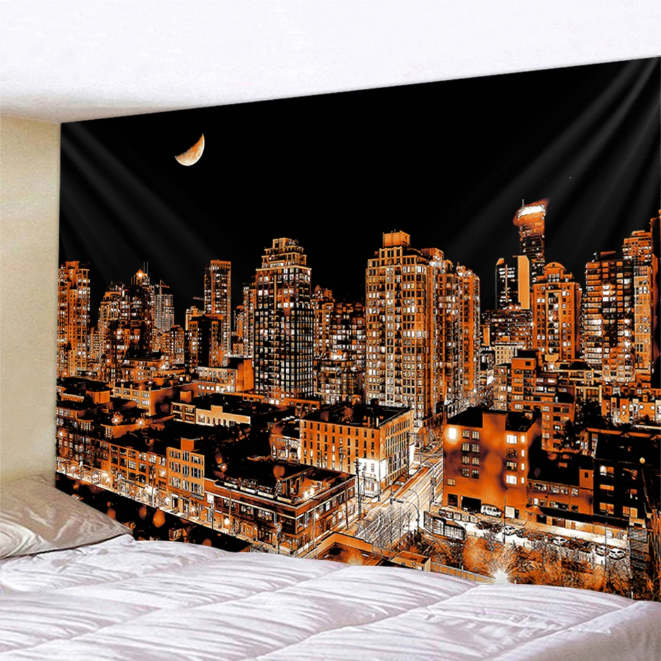 Neon Wall Hanging Tapestry Tapestry Wall Hanging City Tapestries