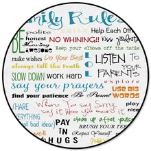 Семейные Правила мультфильм искусство круглый ковер ковры для гостиной Декор коврики для детской комнаты Коврики для спальни современные коврики