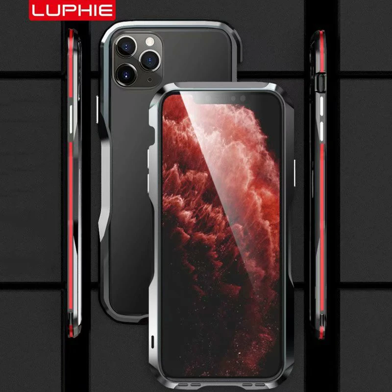 Для Apple iPhone 11 Pro Max X XS Max XR 8 7 Plus роскошный Броня Алюминиевый металлический бампер чехол рамка Защитная крышка Coques Funda