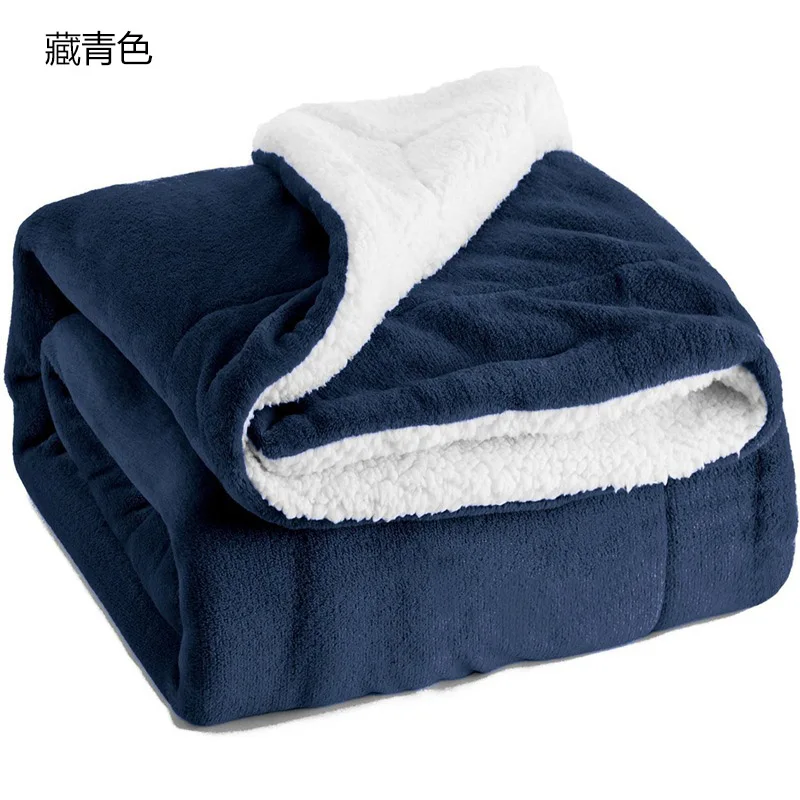Yomdid фланелевое одеяло Двухслойное толстое шерпа пледы одеяло для зимы мягкий диван кровать диван Frazadas Mantas De Cama Cobertor - Цвет: Navy