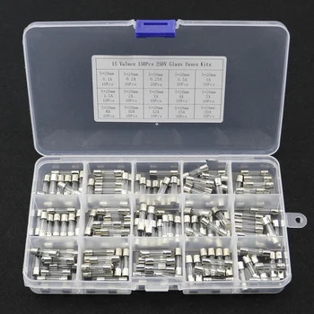 

150pcs/Box Glass Tube Fuse Kit Assortment 5x20mm 0.1A/0.2A/0.25A/0.5A/1A/1.5A/2A/3A/4A/5A/8A/10A/12A/15A/20A Fuse Set 250V Fuses