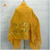 African Fashion Muslim Scarf Turban Women Medium Size Sequin Embroidery Chiffon Islamic Hijab Pashmina Embroider Ramadan Dubai