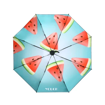 

UV Protection Mini Pocket Umbrella UPF50+ Woman And Girl Lovely Watermelon Five- folding Portable Umbrella Windproof Parasol