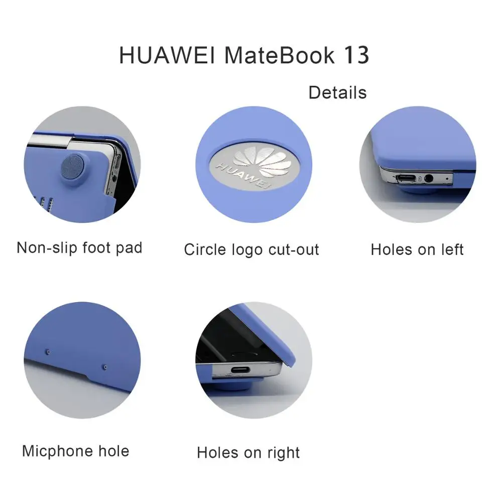 Жесткий чехол для ноутбука матовый защитный Huawei Matebook 13 дюймов искусственная кожа
