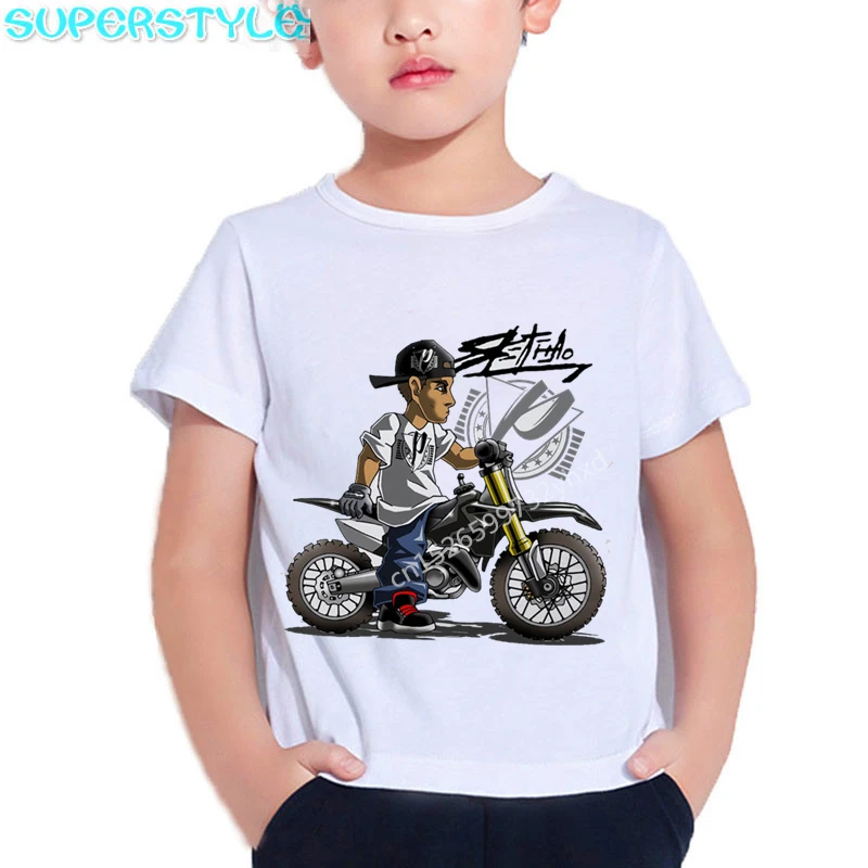 Camiseta infantil de desenho animado para bicicleta e moto, camiseta com  manga curta para meninos dhkp502 - AliExpress