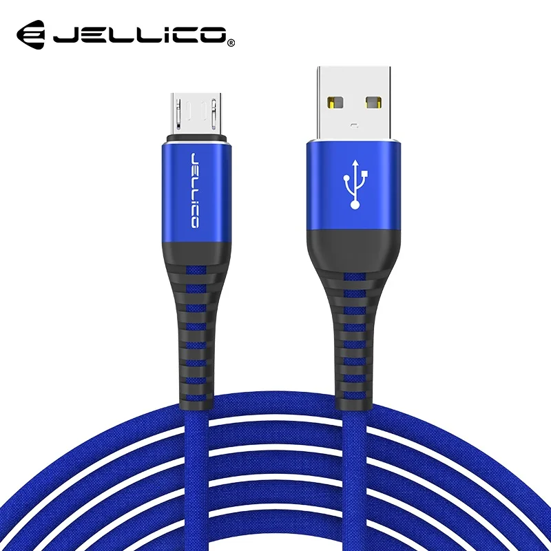 Jellico Micro USB кабель быстрой зарядки 2.4A Microusb шнур для huawei Xiaomi Redmi LG Android кабель для передачи данных для мобильного телефона зарядное устройство - Цвет: Blue For Micro