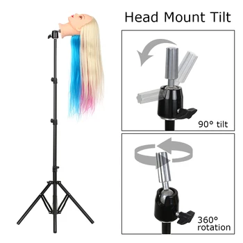 

Tripod Cosmetology Training Doll Head Stand Mannequin Manikin Head Tripod Wig Stand With Travel Bag Hair Salon Tools