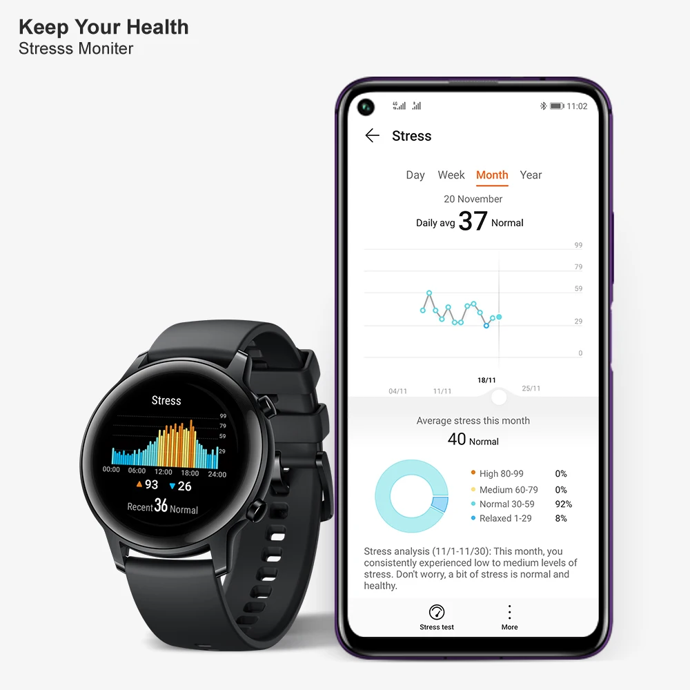Оригинальные часы HONOR Magic 2 Smartwatch Kirin A1 трекер сердечного ритма 14 дней Время работы