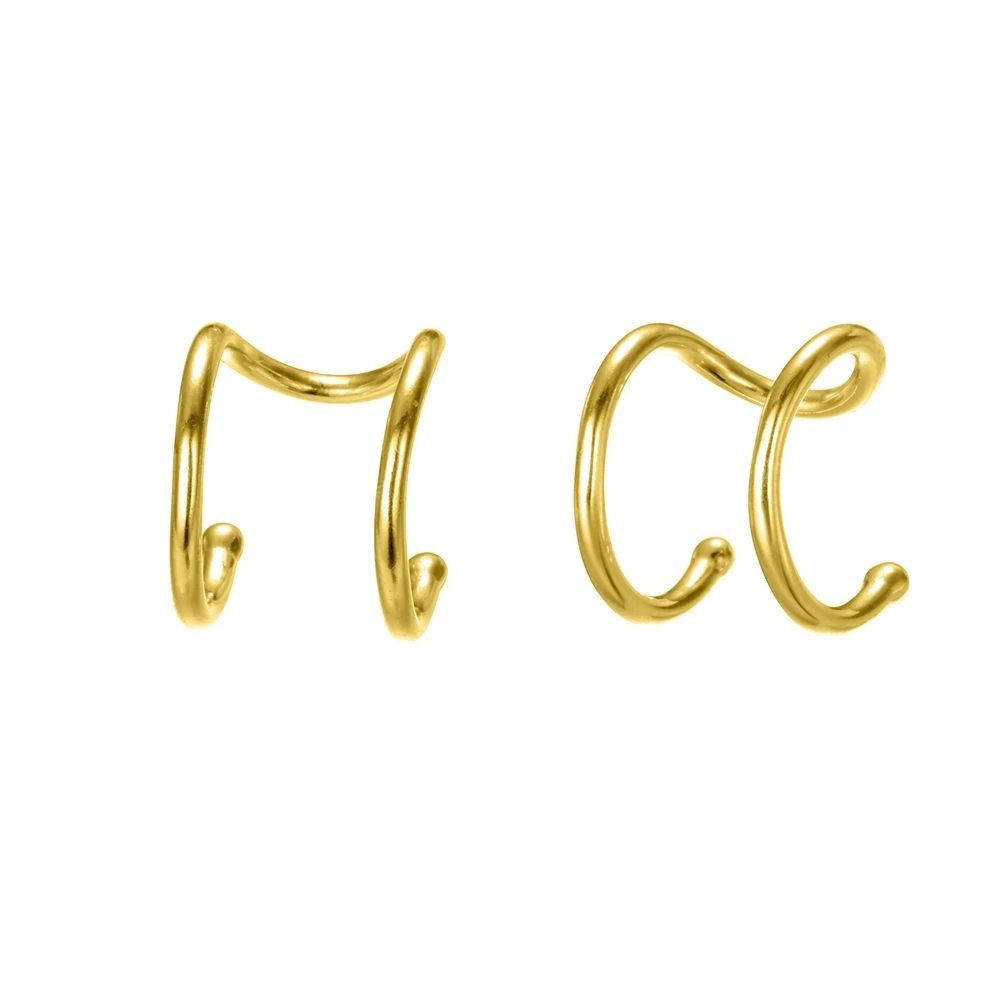 Позолоченные и серебряные клипсы для ушей из нержавеющей стали 316L модные новые и уникальные клипсы для ушей с крестиком в минималистическом стиле - Окраска металла: Gold