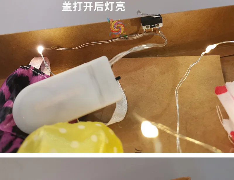 Подарочная коробка мерцающий LED-светильник, организованная Медный провод разноцветные светящиеся гирлянды Откройте крышку с автоматический переключатеь с Откройте крышку яркий