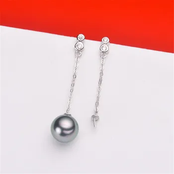 

S925 Sterling Silver Flash Design Pearl Earrings Holder Women DIY Pearl Earrings Components Silver Gold Color