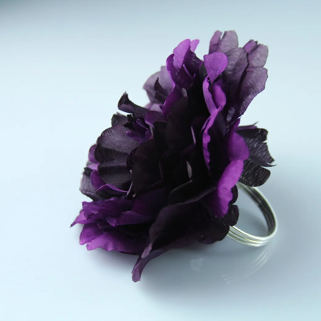 Free Shipping Big Dark Purple Flower Napkin Ring Napkin Wedding