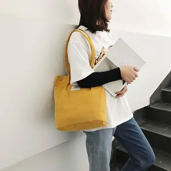 

Women Canvas Handbags Solid High-quality High-capacity Lightweight Portable Shoulder Shopping Bag Elegant Travel Totes