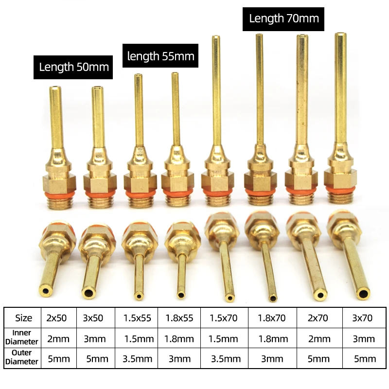 Hot Melt Glue Gun Nozzle Copper 1mm/1.5mm/2mm/6mm Flat With Wrench 1Pcs/Lot